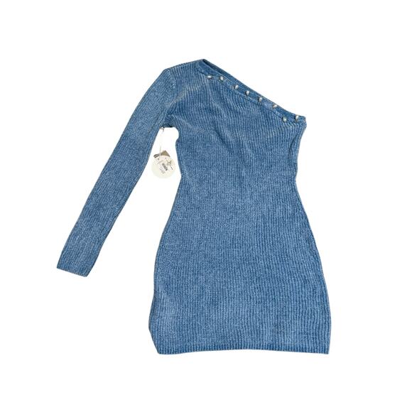 Staud Lindsey Dress Blue Ice off shoulder dress pearl beaded collar large NWTs - Picture 6 of 10